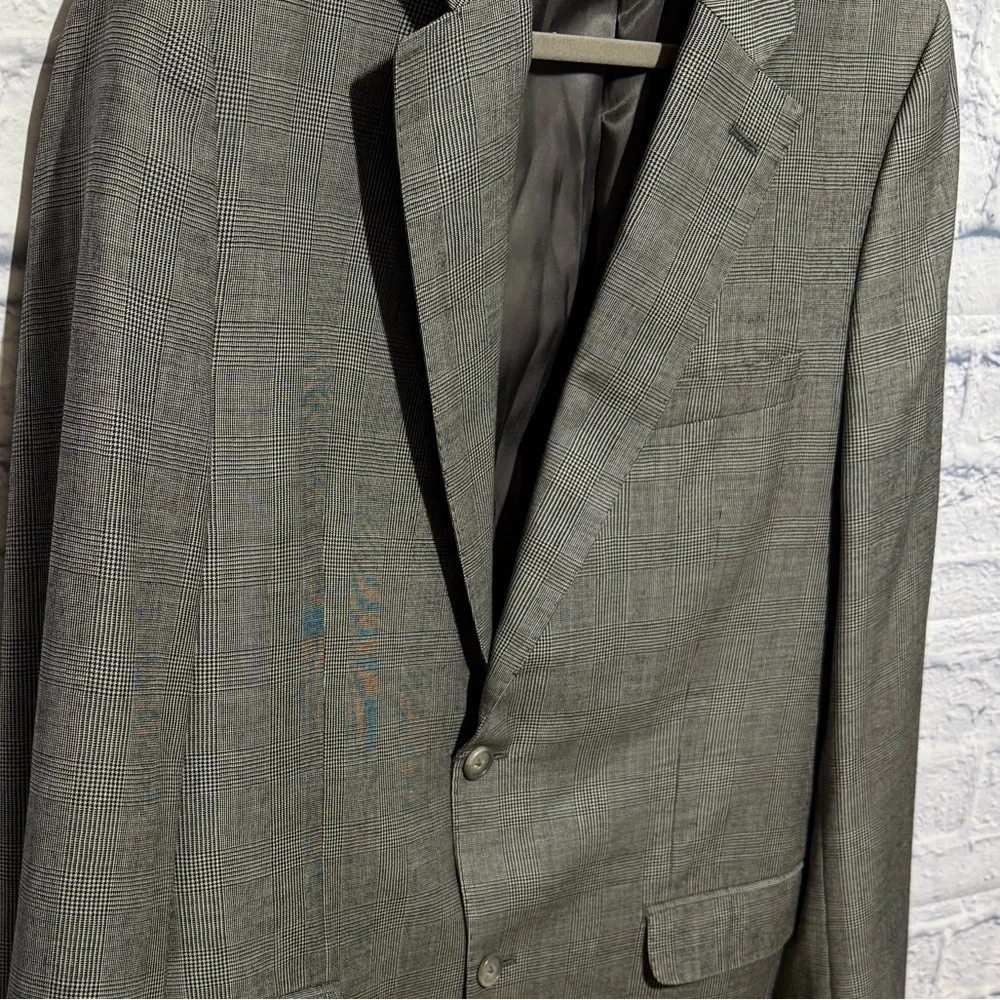 Men’s Y2K Lauren Ralph Lauren Black & White Houndstooth Blazer, Size 42L